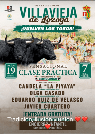 la asociación dignidad animal insta a detener la celebracion del evento taurino de villavieja del lozoya (madrid) del 19 de agosto de 2023