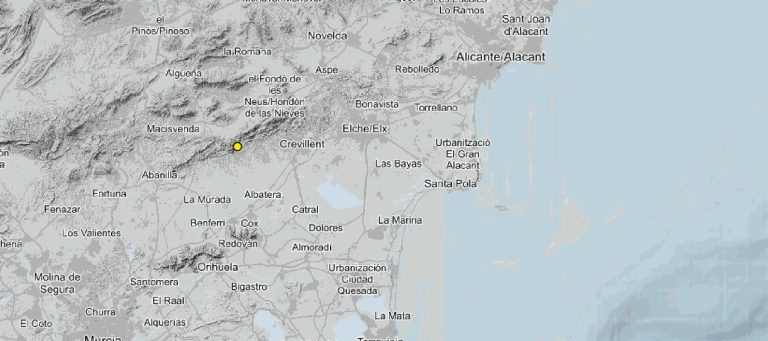 Registrado un terremoto de 2,9 grados de magnitud en Hondón de los Frailes