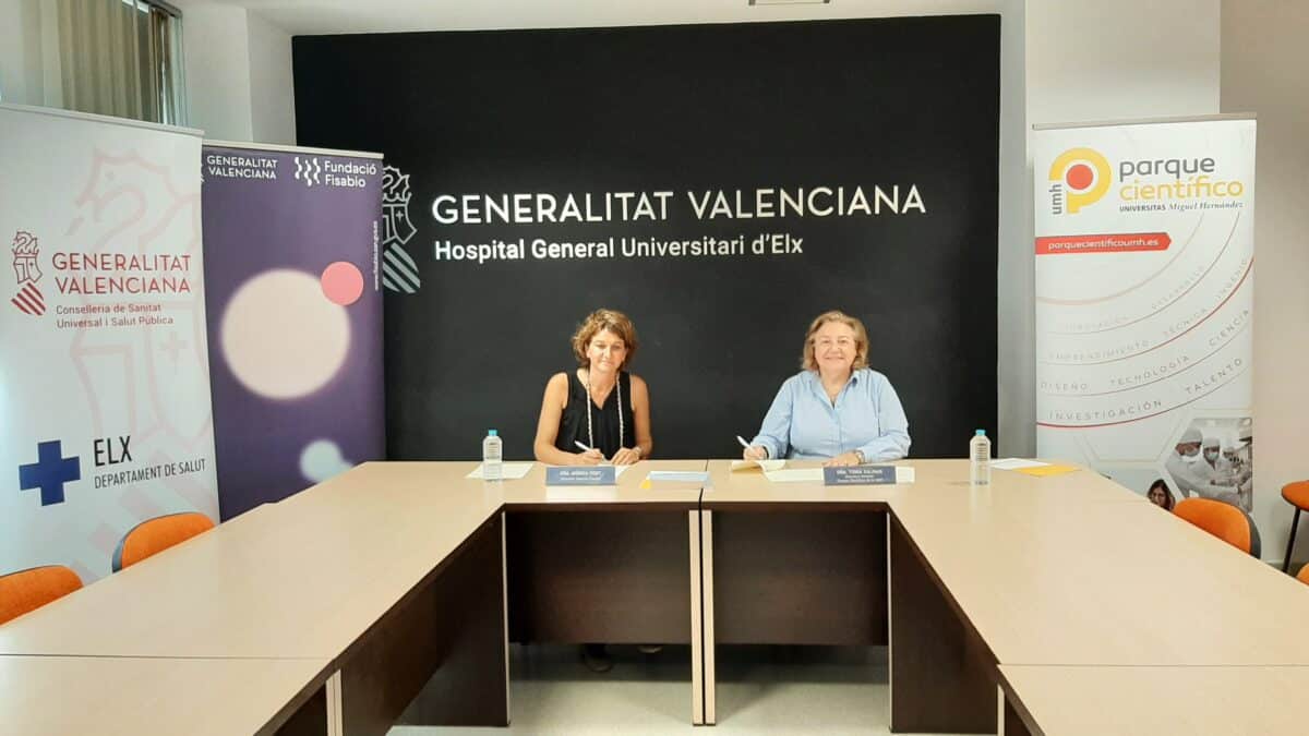 El Hospital General de Elche acoge la firma de un convenio entre Fisabio y el Parque Científico UMH parafomentar la creación de empresas innovadoras en el sector Salud