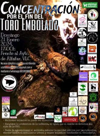 protestar contra el toro embolado de Alfafar 