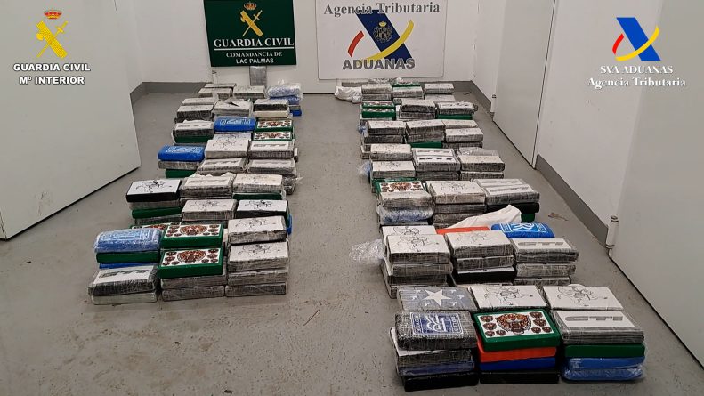 Intervenidos 289 kilogramos de cocaína en un buque mercante procedente de Brasil