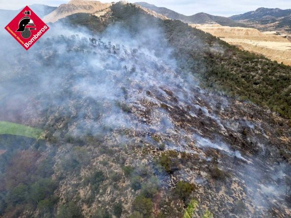 Grave incendio en Monte Coto: las llamas arrasan el paraje natural de Algueña