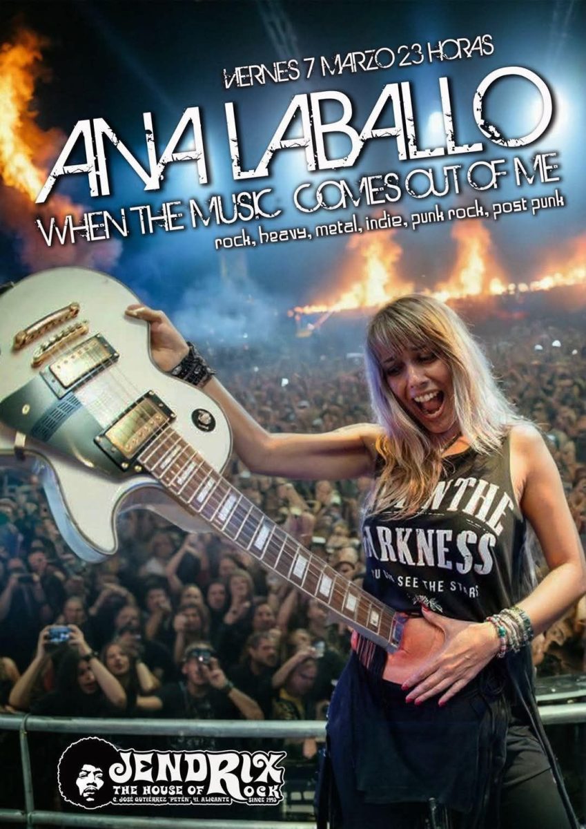Ana Laballo pondrá música en el Jendrix Rock Bar este viernes 7M