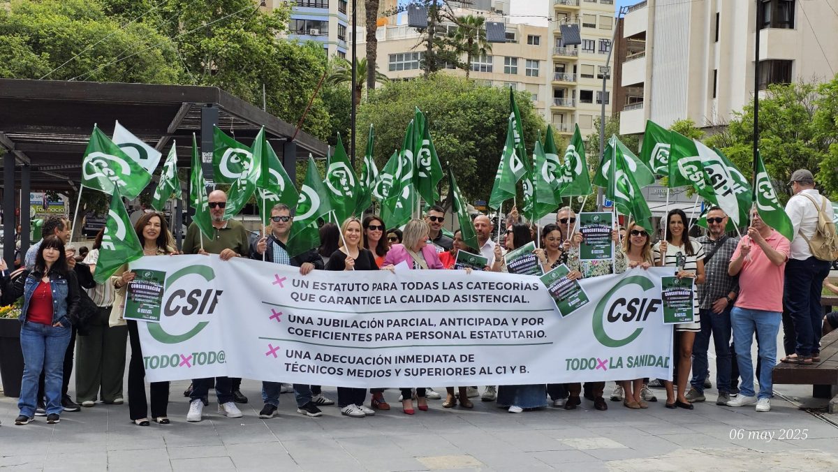 CSIF realiza una concentración para protestar por las promesas incumplidas de Mónica García sobre el Estatuto Marco en Sanidad