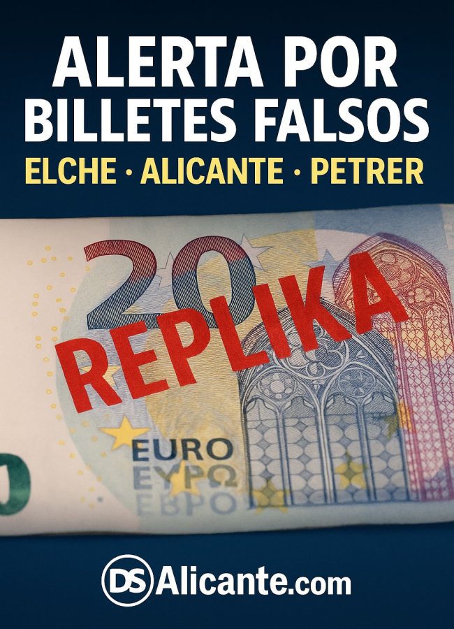 Alerta por billetes falsos en Elche, Alicante y Petrer: detenidos varios jóvenes por pagar en locales de ocio con dinero falso