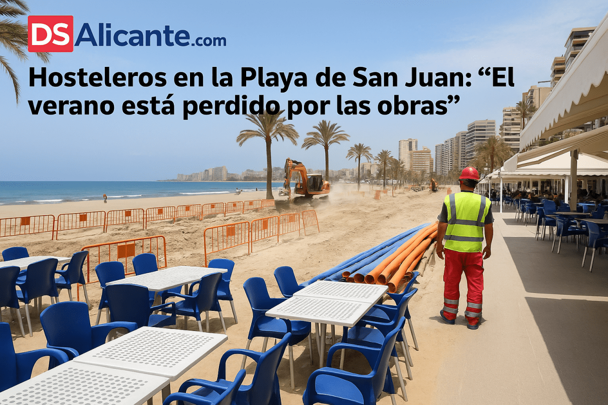 Hosteleros en la Playa de San Juan “El verano está perdido por las obras”