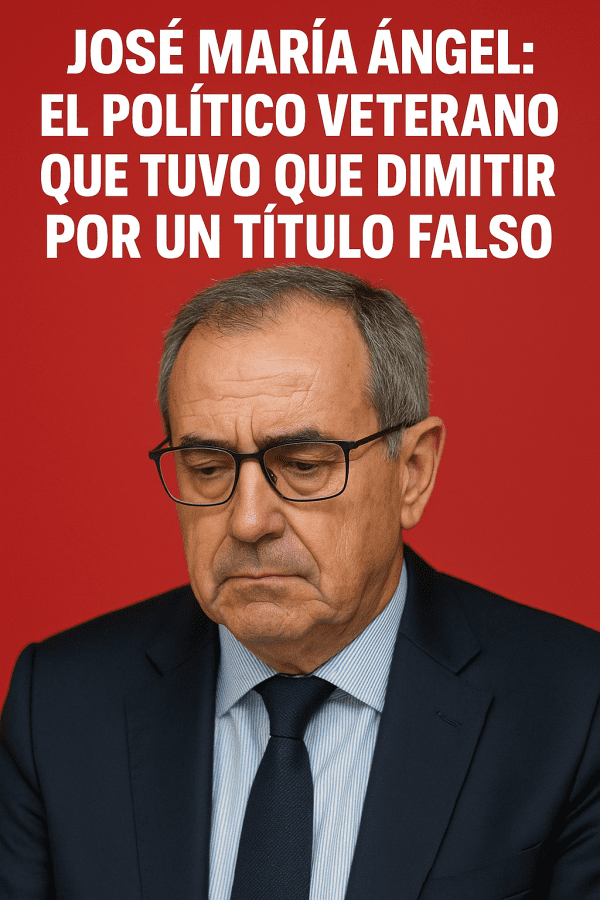 José María Ángel El Político Veterano que Tuvo que Dimitir por un Título Falso