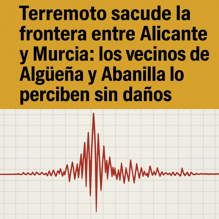 Terremoto de 1,9 grados sacude Alicante y Murcia Detectado a las 525 horas sin daños materiales