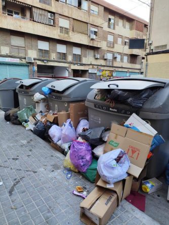 acumulación de basura en las calles