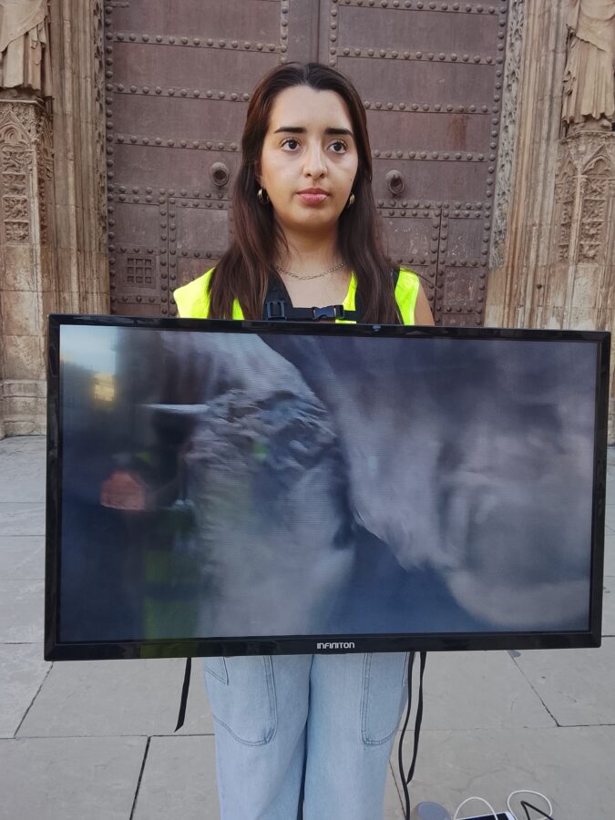 Performance en Valencia por la liberación animal