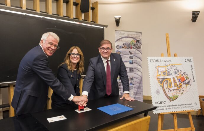 Correos presenta un sello que conmemora el 90 aniversario del Instituto de Ciencias de la Construcción Eduardo Torroja (IETcc-CSIC)