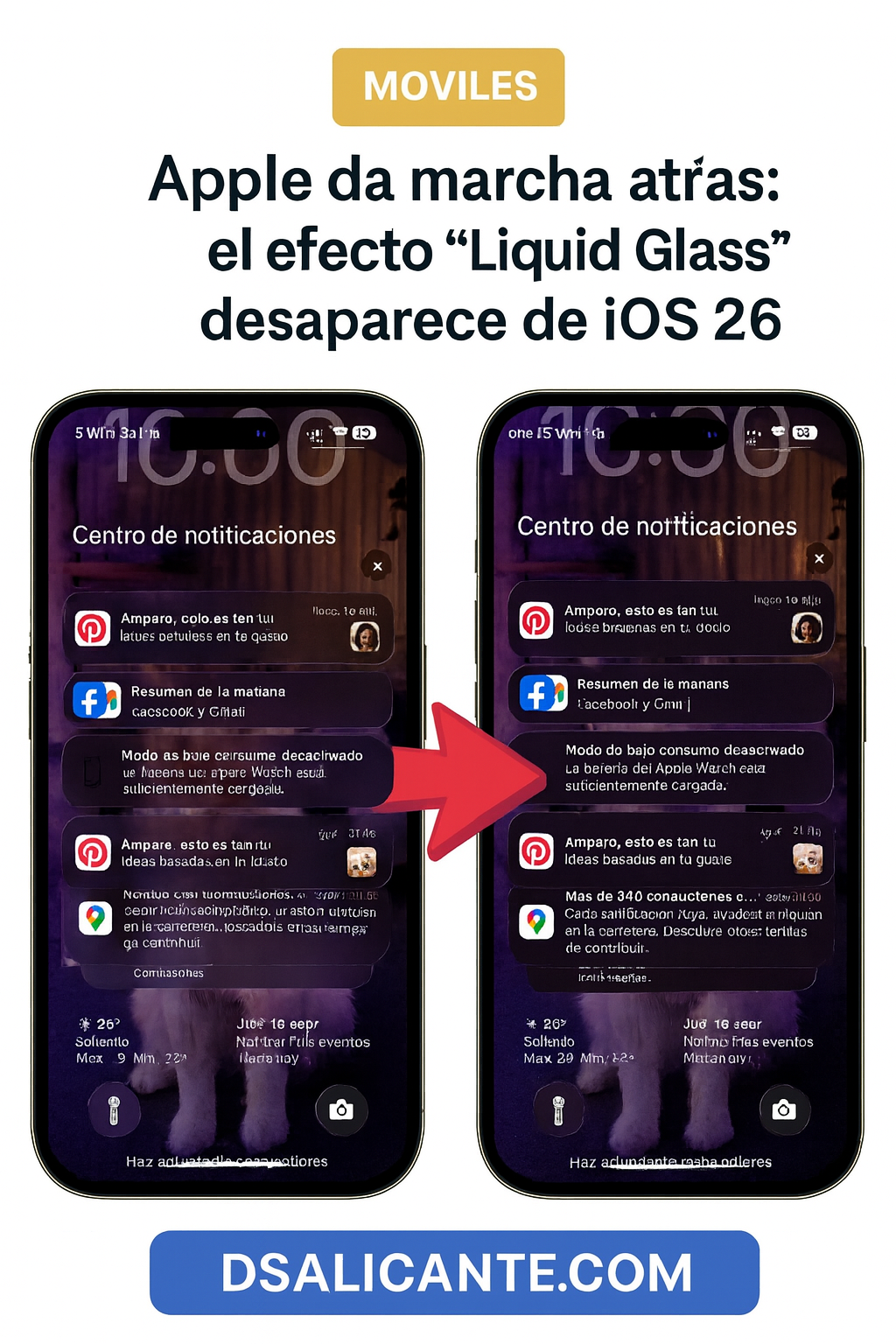 Apple da marcha atrás: el efecto “Liquid Glass” desaparece de iOS 26