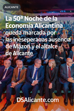 La 50ª Noche de la Economía Alicantina queda marcada por las inesperadas ausencias de Mazón y el alcalde de Alicante