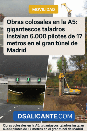 Obras colosales en la A5: gigantescos taladros instalan 6.000 pilotes de 17 metros en el gran túnel de Madrid