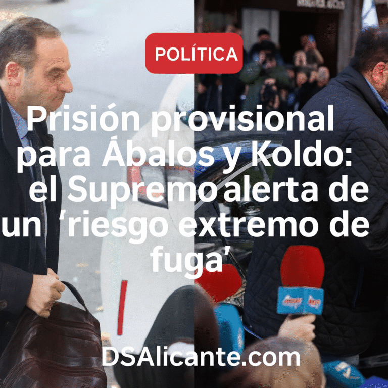 Prisión provisional para Ábalos y Koldo el Supremo alerta de un “riesgo extremo de fuga”