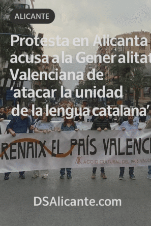 Protesta en Alicante acusa a la Generalitat Valenciana de “atacar la unidad de la lengua catalana”