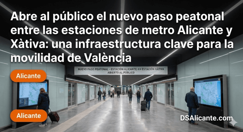 Abre al público el nuevo paso peatonal entre las estaciones de metro Alicante y Xàtiva: una infraestructura clave para la movilidad de València