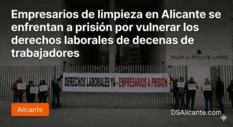 Empresarios de limpieza en Alicante se enfrentan a prisión por vulnerar los derechos laborales de decenas de trabajadores