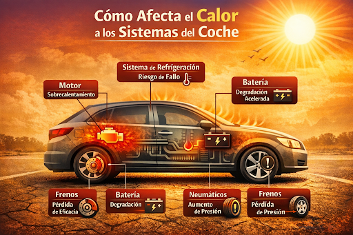 Calor en Alicante y el coche: qué sistemas fallan con más frecuencia en verano