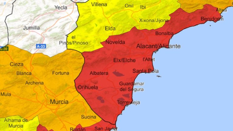 Alicante, en alerta amarilla por una DANA: lluvias intensas, fuerte oleaje y cierre de parques ante el riesgo de inundaciones