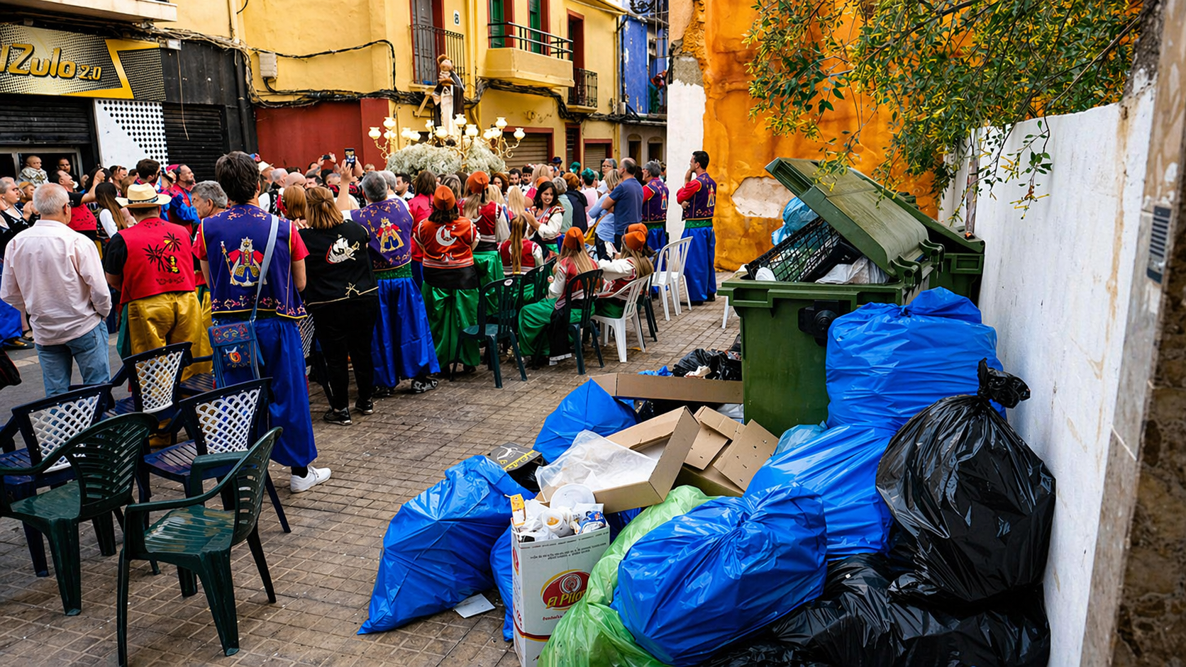 Ciudadanos Elda propone reforzar la recogida de residuos en Moros y Cristianos con un doble turno