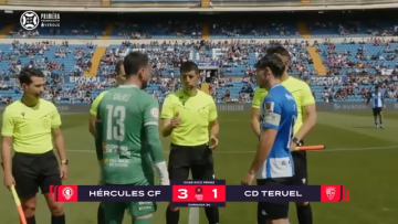 Hércules CF celebra victoria ante Teruel en Alicante