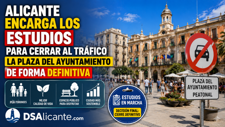 Alicante peatonaliza la Plaza del Ayuntamiento