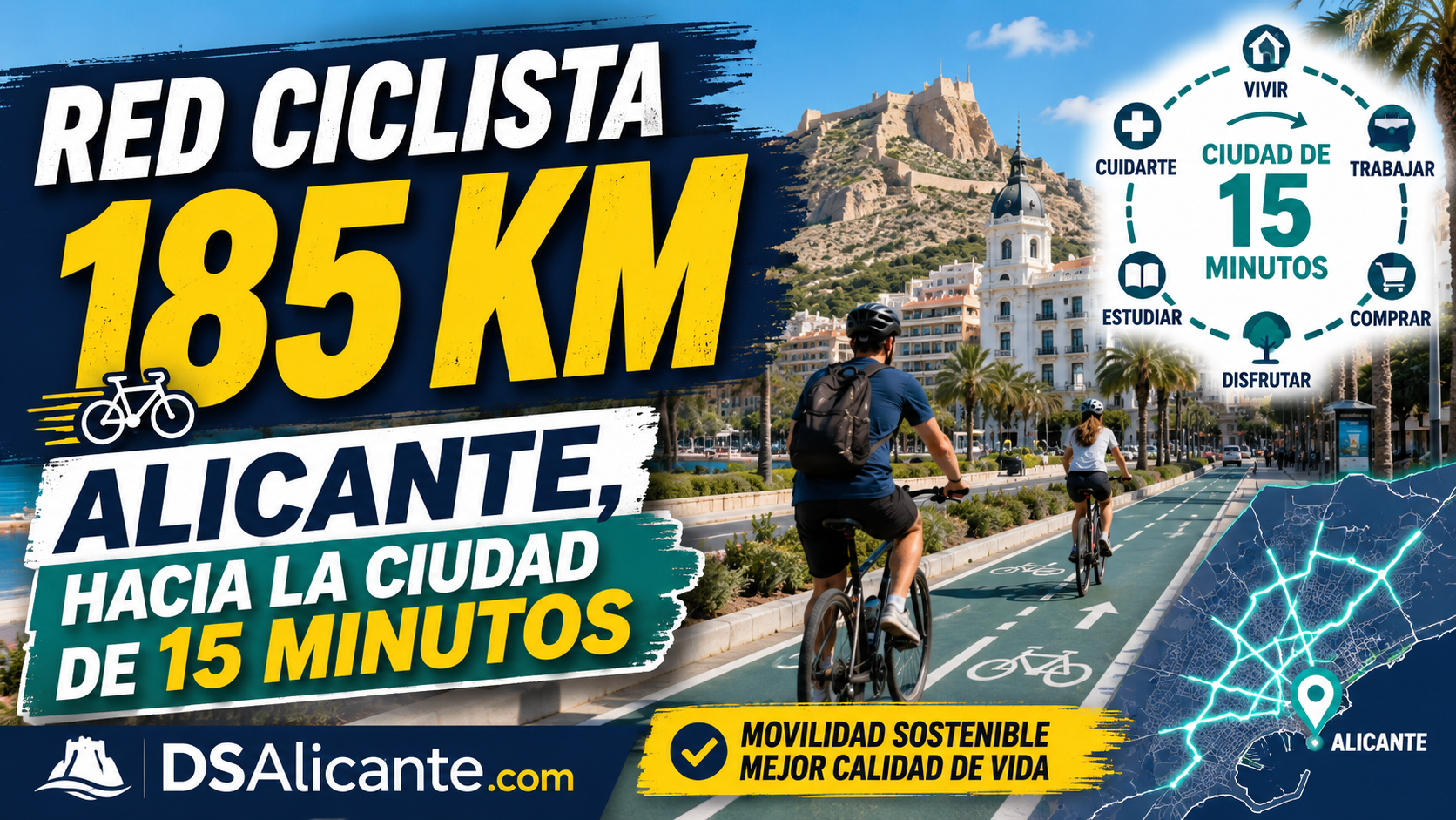 Alicante plantea una red ciclista de 185 km