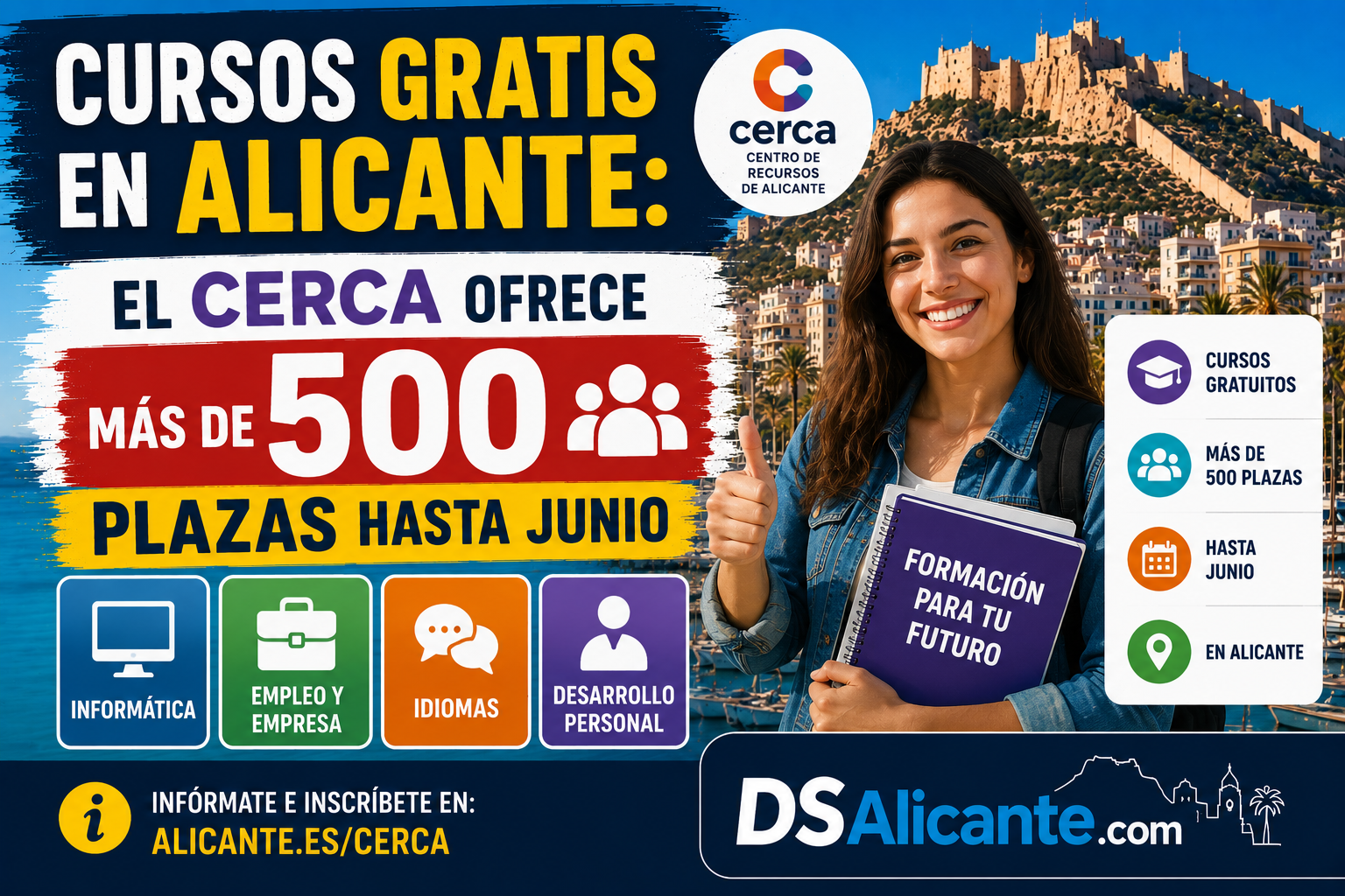 Cursos gratis Alicante Cerca 2026