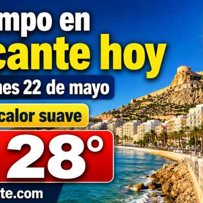 El tiempo en Alicante hoy, viernes 22 de mayo: sol, calor suave