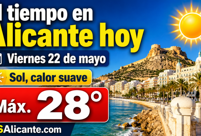 El tiempo en Alicante hoy, viernes 22 de mayo: sol, calor suave