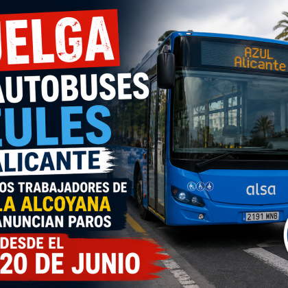Huelga autobuses azules Alicante 2026