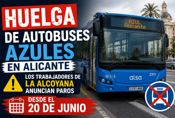 Huelga autobuses azules Alicante 2026