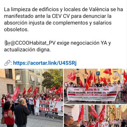 Protestas del sector de limpieza para defender sus derechos laborales