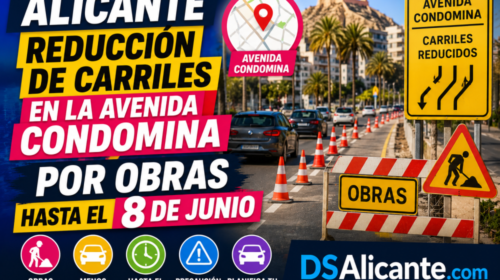 Reducción de carriles en avenida Condomina Alicante