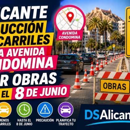 Reducción de carriles en avenida Condomina Alicante
