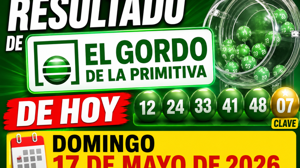 Resultado de El Gordo de la Primitiva de hoy, domingo 17 de mayo de 2026