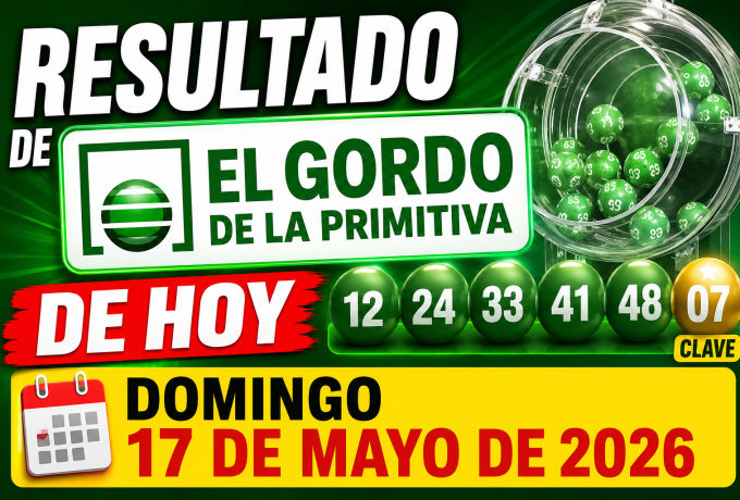 Resultado de El Gordo de la Primitiva de hoy, domingo 17 de mayo de 2026