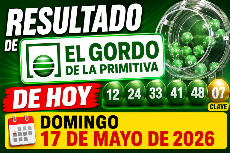 Resultado de El Gordo de la Primitiva de hoy, domingo 17 de mayo de 2026