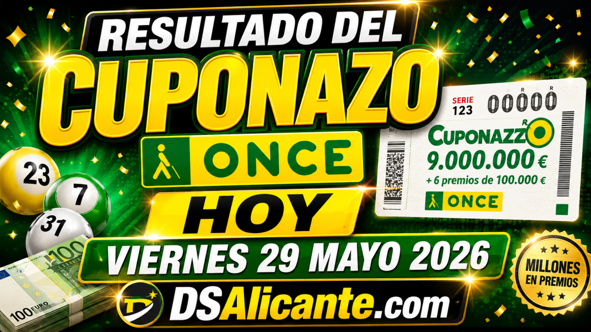 Resultado del Cuponazo de la ONCE de hoy, viernes 29 de mayo de 2026