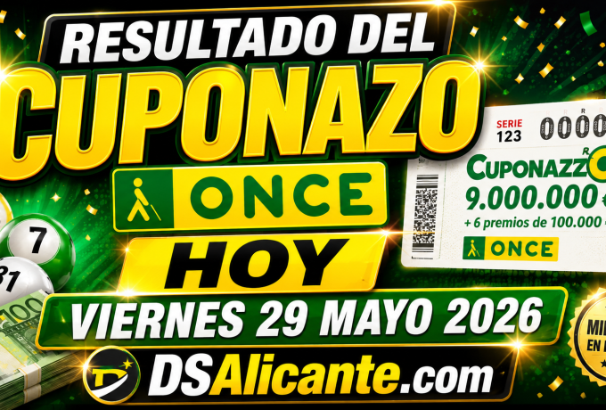 Resultado del Cuponazo de la ONCE de hoy, viernes 29 de mayo de 2026