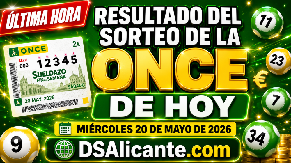 Resultado del sorteo de la ONCE de hoy, miércoles 20 de mayo de 2026