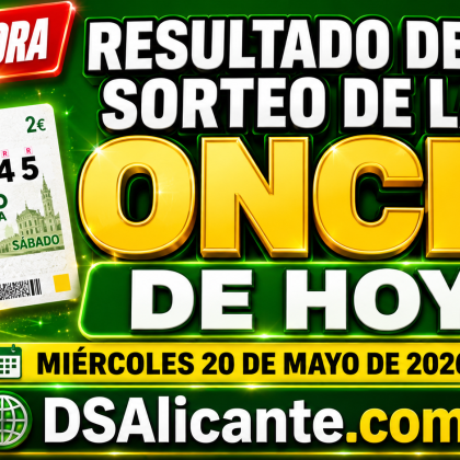 Resultado del sorteo de la ONCE de hoy, miércoles 20 de mayo de 2026