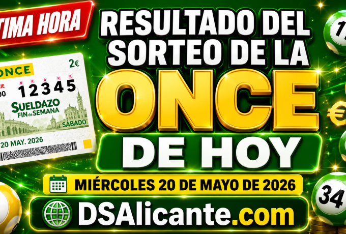 Resultado del sorteo de la ONCE de hoy, miércoles 20 de mayo de 2026