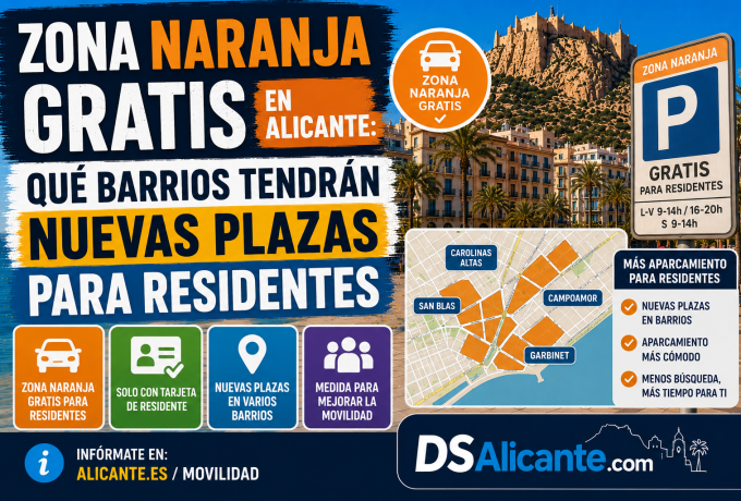 Zona naranja gratis Alicante residentes ORA