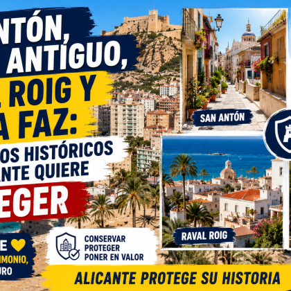 calle del Casco Antiguo, San Antón, Raval Roig, Santa Faz o plano de núcleos históricos.