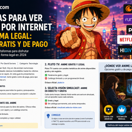 14 páginas para ver anime online legal gratis y de pago