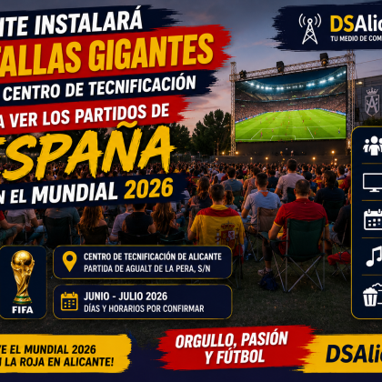 Alicante instala pantallas para ver a España en el Mundial 2026