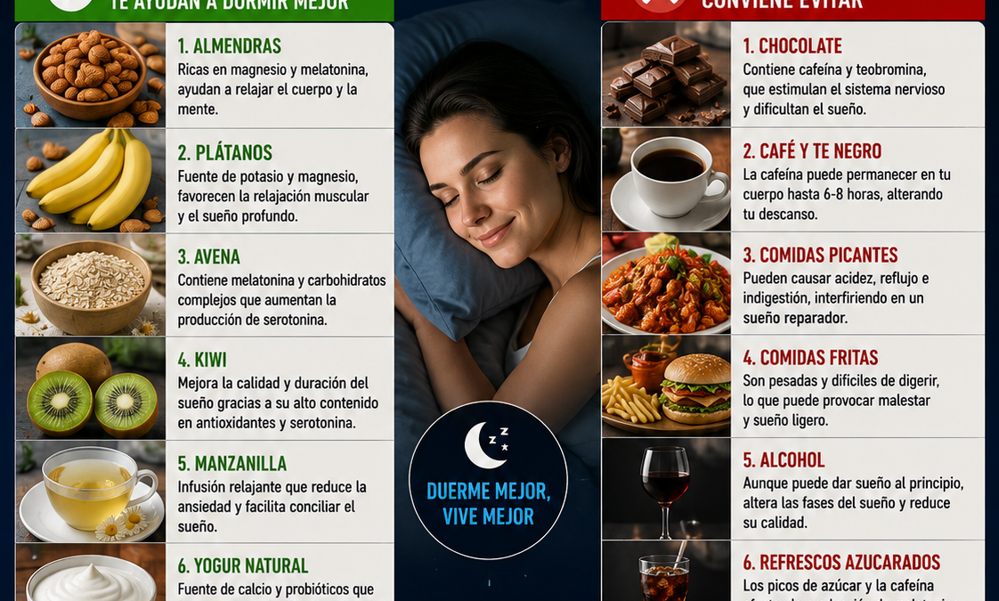 Alimentos que ayudan a dormir mejor y cuáles evitar