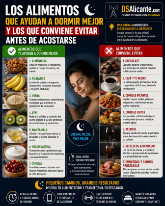 Alimentos que ayudan a dormir mejor y cuáles evitar